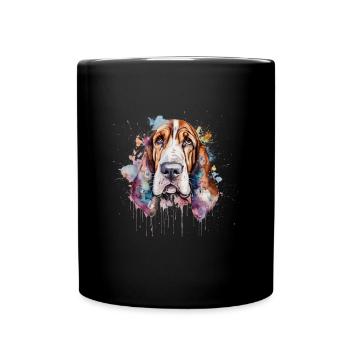 Basset Hound - Full Colour Mug - black - Front