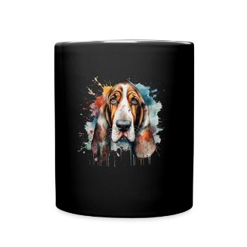 Basset Hound - Full Colour Mug - black - Front