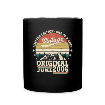 17th Birthday Man Original June Vintage 2006 - Full Colour Mug - black - Front