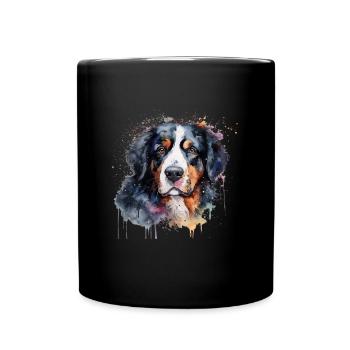Bernese Mountain Dog - Tasse einfarbig - Schwarz - Vorne