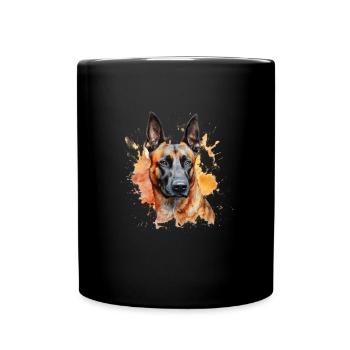Belgian Malinois - Tasse einfarbig - Schwarz - Vorne