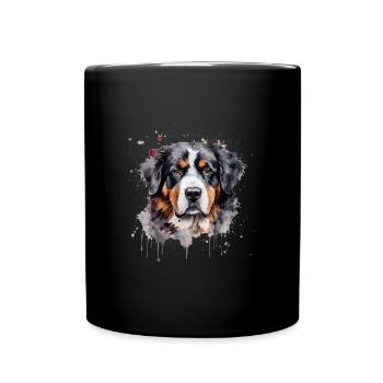 Bernese Mountain Dog - Tasse einfarbig - Schwarz - Vorne