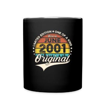 22nd Birthday Man Vintage 2001 Original June - Full Colour Mug - black - Front