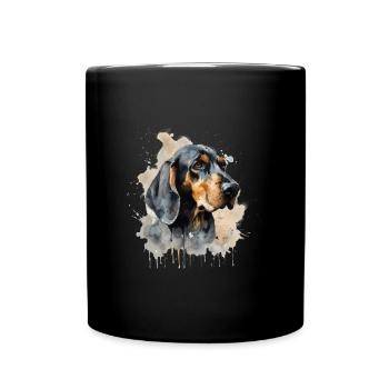Black and Tan Coonhound - Full Colour Mug - black - Front