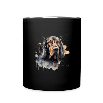 Black and Tan Coonhound - Full Colour Mug - black - Front