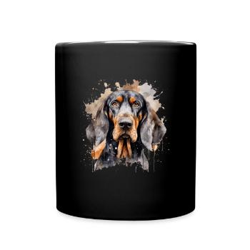 Black and Tan Coonhound - Full Colour Mug - black - Front