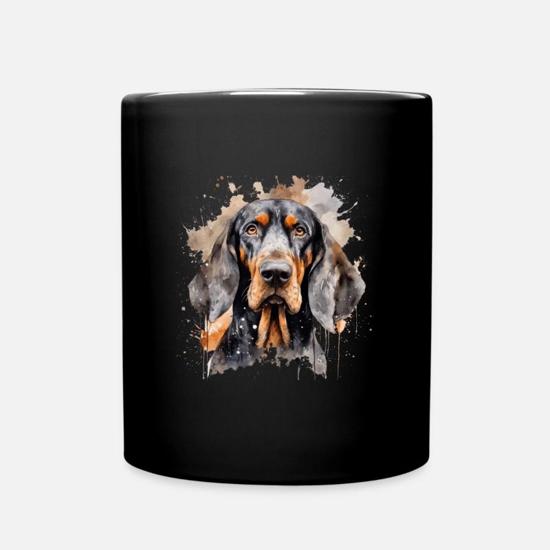 Black and Tan Coonhound - Full Colour Mug - black