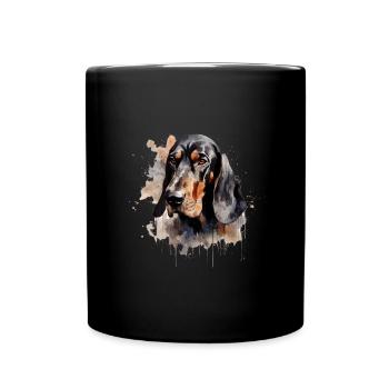 Black and Tan Coonhound - Full Colour Mug - black - Front