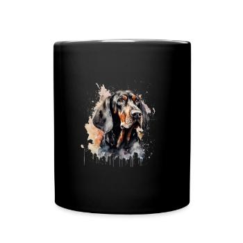 Black and Tan Coonhound - Full Colour Mug - black - Front