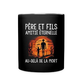 Père et fille amis pour la vie fête des pères cool - Mug uni - noir - Devant