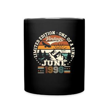 25th Birthday Man June Year 1998 Original - Full Colour Mug - black - Front