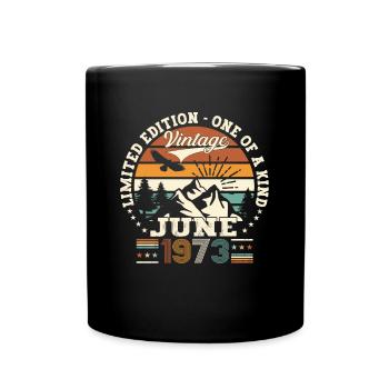 50th Birthday Man June Year 1973 Original - Full Colour Mug - black - Front