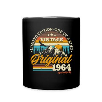 1964 Jahrgang geboren Vintage retro Geburtstag - Tasse einfarbig - Schwarz - Vorne