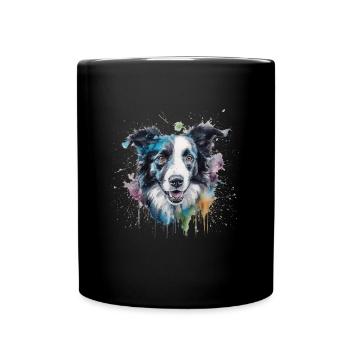 Border Collie - Tasse einfarbig - Schwarz - Vorne