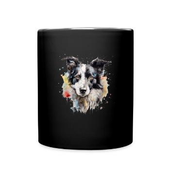 Border Collie - Full Colour Mug - black - Front