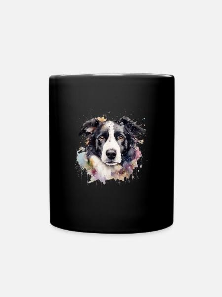 Border Collie - Full Colour Mug - black
