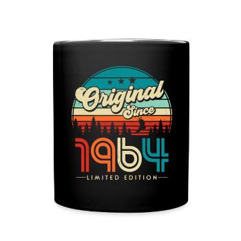 Vintage 1964 Retro Jahrgang Geburtstag Geschenk - Tasse einfarbig - Schwarz - Vorne