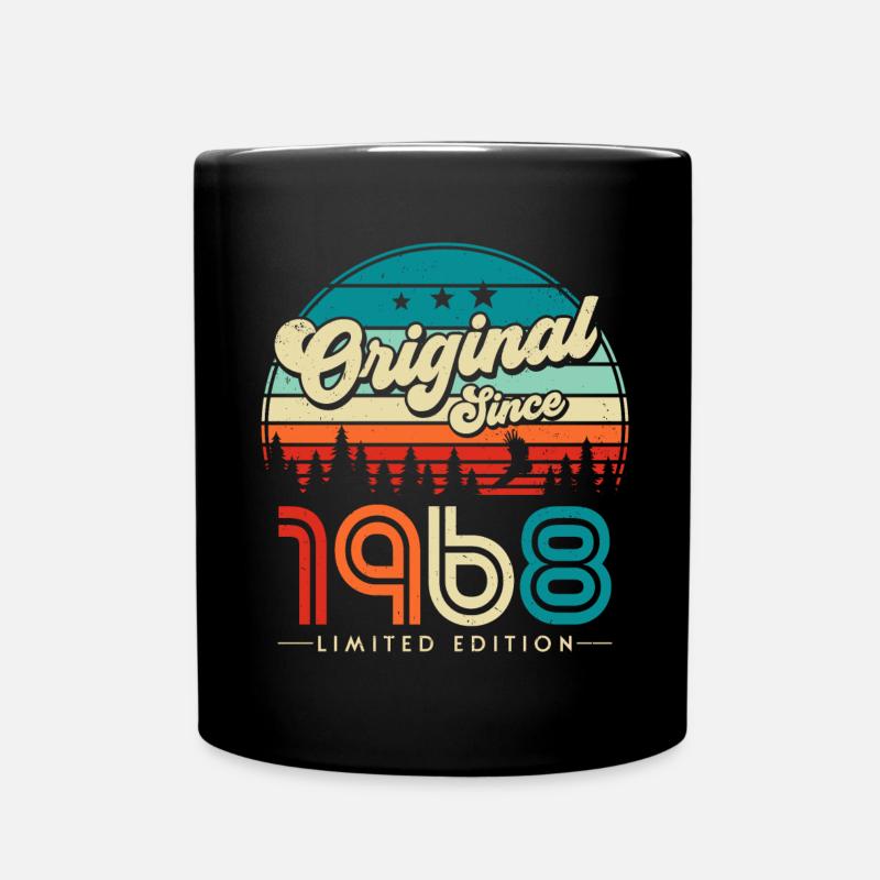 Vintage 1968 Retro Jahrgang Geburtstag Geschenk - Tasse einfarbig - Schwarz
