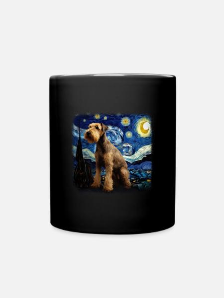 Airedale Terrier Van gogh starry night - Tasse einfarbig - Schwarz