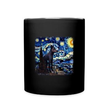 Nuit étoilée australienne Kelpie Van Gogh - Mug uni - noir - Devant