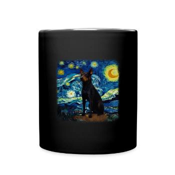 Nuit étoilée australienne Kelpie Van Gogh - Mug uni - noir - Devant