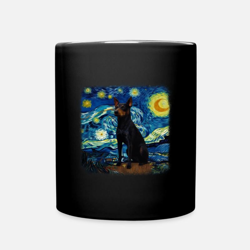 Australian Kelpie Van gogh starry night - Tasse einfarbig - Schwarz