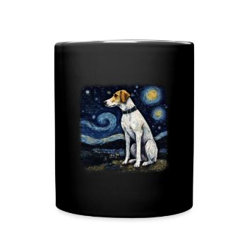 American Foxhound Van gogh starry night - Tasse einfarbig - Schwarz - Vorne