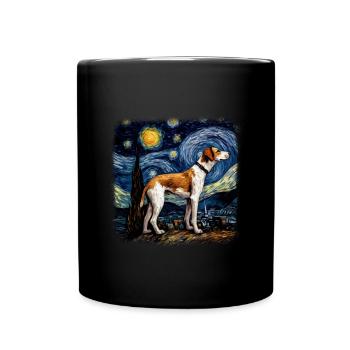 American Foxhound Van gogh starry night - Tasse einfarbig - Schwarz - Vorne