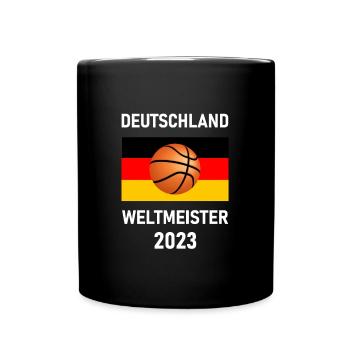 Deutschland Basketball Weltmeister 2023 Fan Shirt - Tasse einfarbig - Schwarz - Vorne