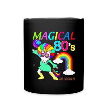 Einhorn Stilvoll Afro Afro 80er Jahre - Tasse einfarbig - Schwarz - Vorne