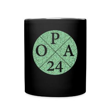 Opa 24 Geschenk Großvater Zukünftiger Opa 2024 - Tasse einfarbig - Schwarz - Vorne