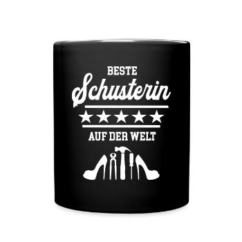 Beste Schusterin Meisterin Chefin Schuhmacherin - Tasse einfarbig - Schwarz - Vorne