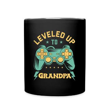 Leveled up to grandpa you're going to be grandpa - Full Colour Mug - black - Front