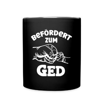 Befördert zum Ged Wöd Gedi Patenonkel Österreich - Tasse einfarbig - Schwarz - Vorne
