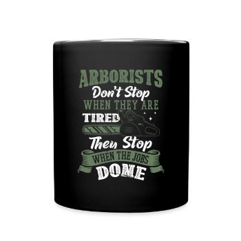 Bûcheron tronçonneuse arboriste - Mug uni - noir - Devant