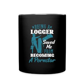 Bûcheron tronçonneuse arboriste - Mug uni - noir - Devant