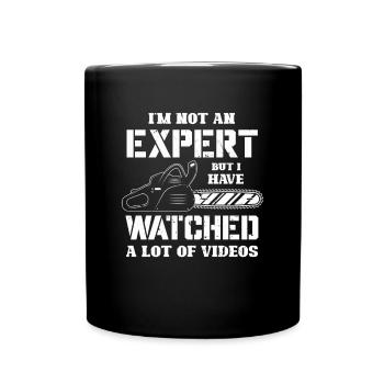 Bûcheron tronçonneuse arboriste - Mug uni - noir - Devant