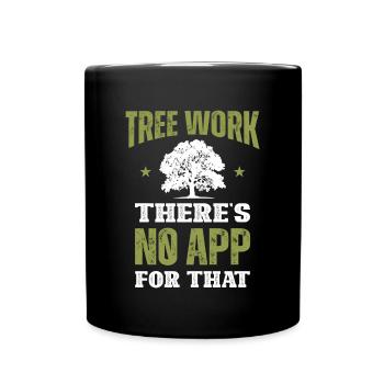 Holzfäller Kettensäge Arborist - Tasse einfarbig - Schwarz - Vorne