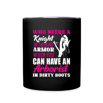 Bûcheron tronçonneuse arboriste - Mug uni - noir - Devant