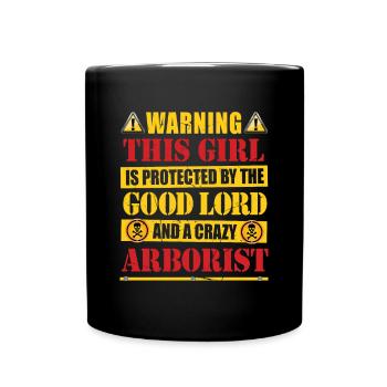 Bûcheron tronçonneuse arboriste - Mug uni - noir - Devant