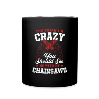 Bûcheron tronçonneuse arboriste - Mug uni - noir - Devant