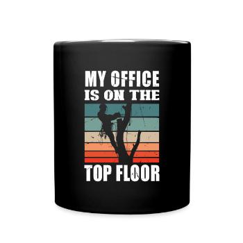Bûcheron tronçonneuse arboriste - Mug uni - noir - Devant