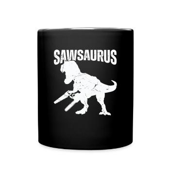 Bûcheron tronçonneuse arboriste - Mug uni - noir - Devant