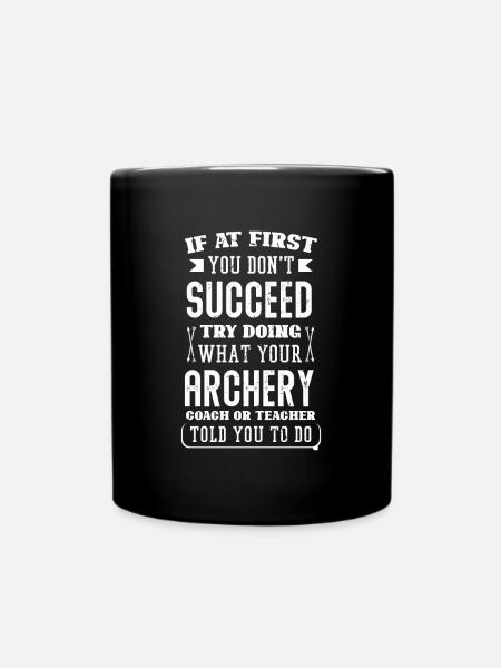 Archery Bogenschießen Bogen - Tasse einfarbig - Schwarz