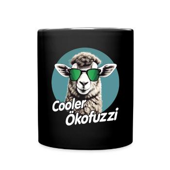 Cooler Ökofuzzi - lustiges Ökodesign Schafhaltung - Tasse einfarbig - Schwarz - Vorne