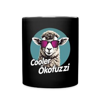 Cooler Ökofuzzi - lustiges Ökodesign Schafhaltung - Tasse einfarbig - Schwarz - Vorne