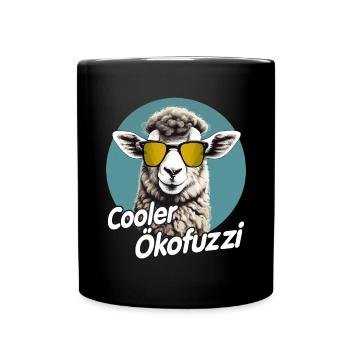 Cooler Ökofuzzi - lustiges Ökodesign Schafhaltung - Tasse einfarbig - Schwarz - Vorne