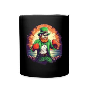 St. Patrick's Day Kleeblatt Boxen - Tasse einfarbig - Schwarz - Vorne