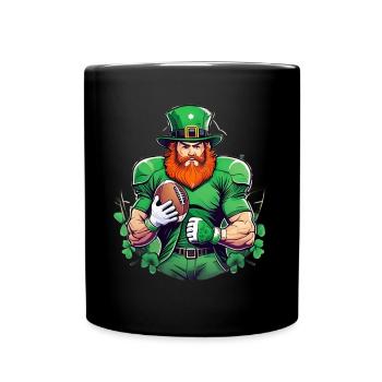 St. Patrick's Day Kleeblatt American Football - Tasse einfarbig - Schwarz - Vorne