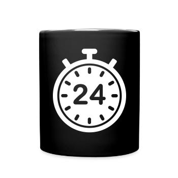 24 Stunden Service 24/7 - Tasse einfarbig - Schwarz - Vorne